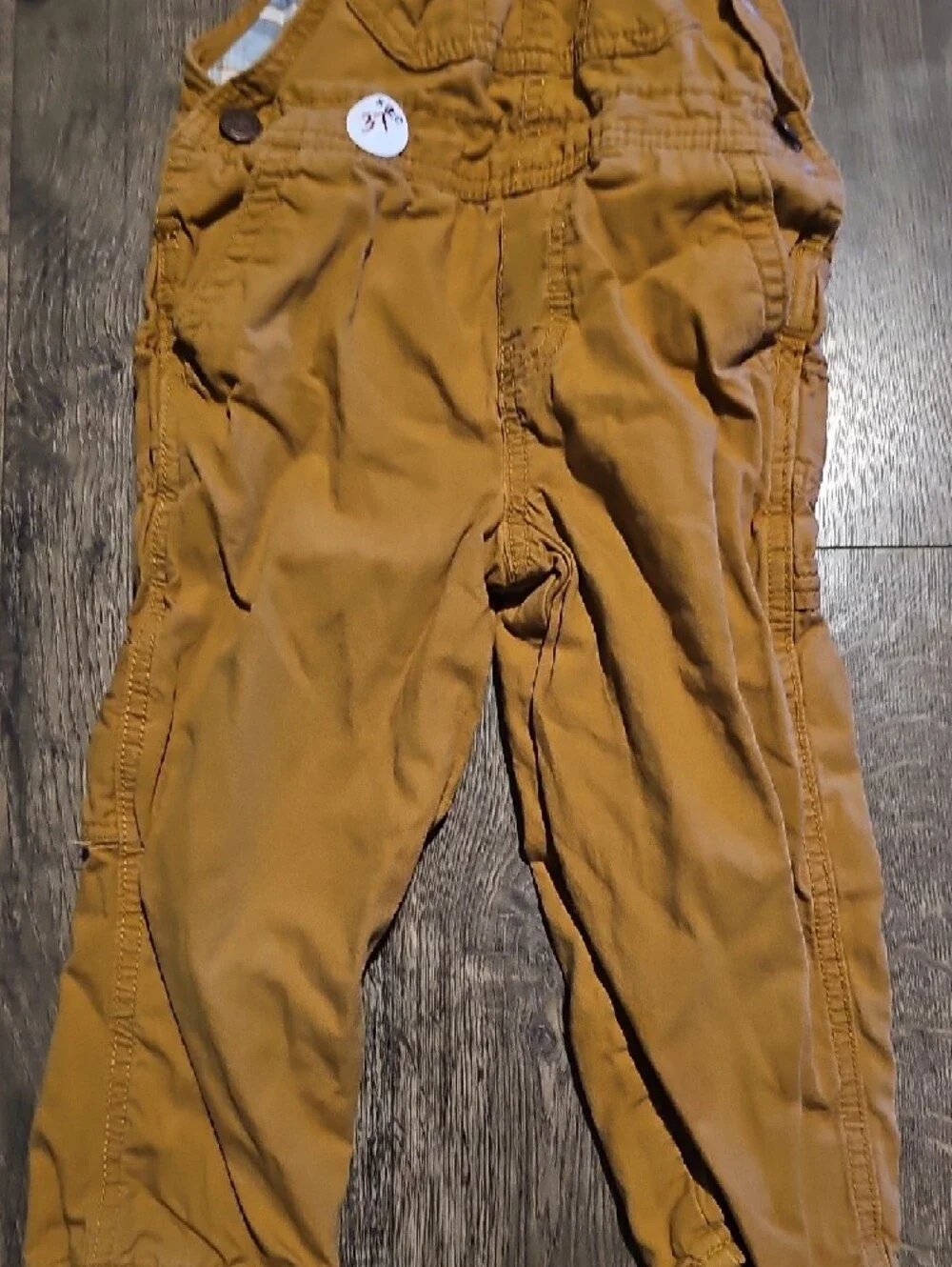 OshKosh B'gosh Kids' Mustard Brown Overalls Lined Size 3t Boy Girl